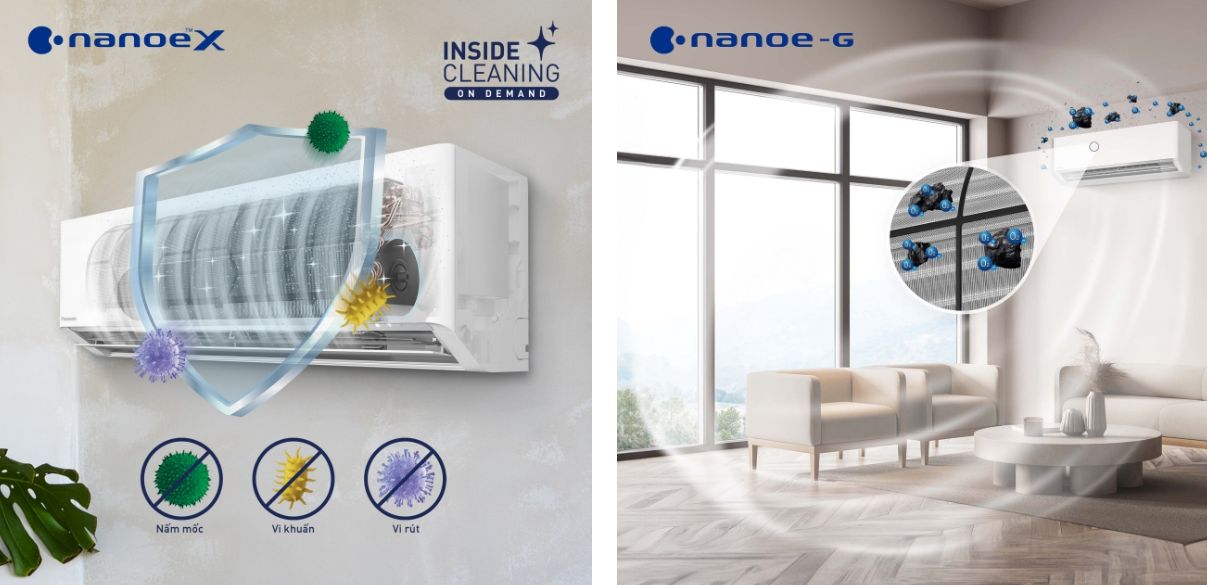 Công nghệ nanoe G cũng sẽ giải phóng các ion âm để bắt giữ các hạt bụi có kích thước nhỏ PM2.5